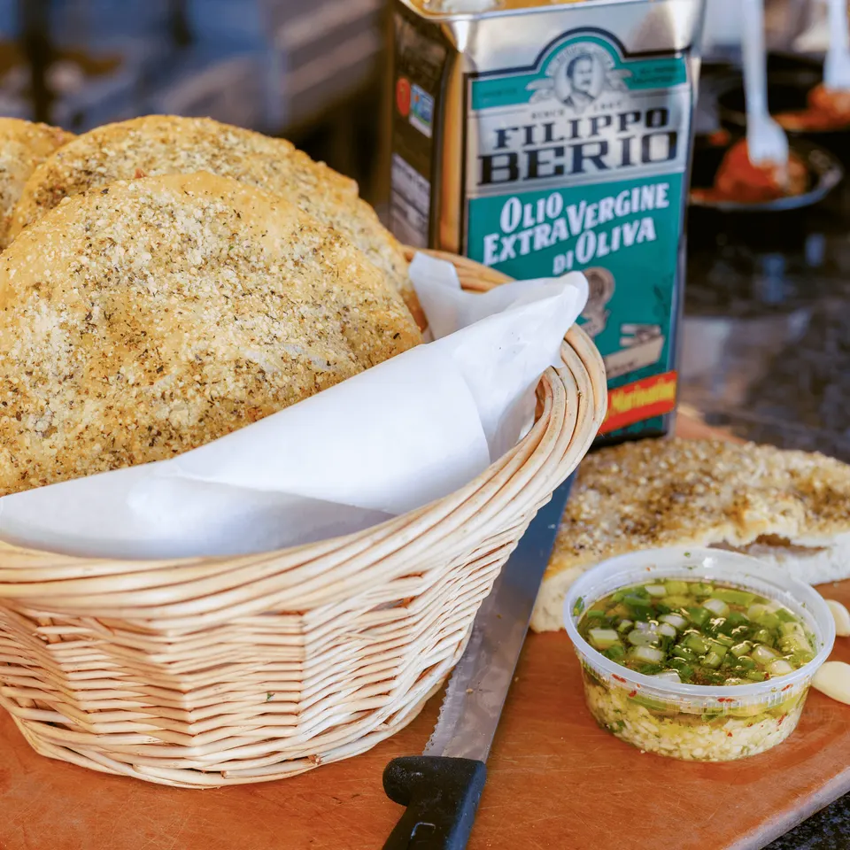 Focaccia Bread with Dipping Oil.